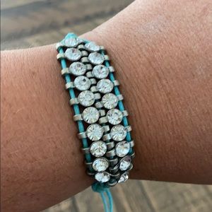 Faux Diamonds and Tea Bracelet - adjustable